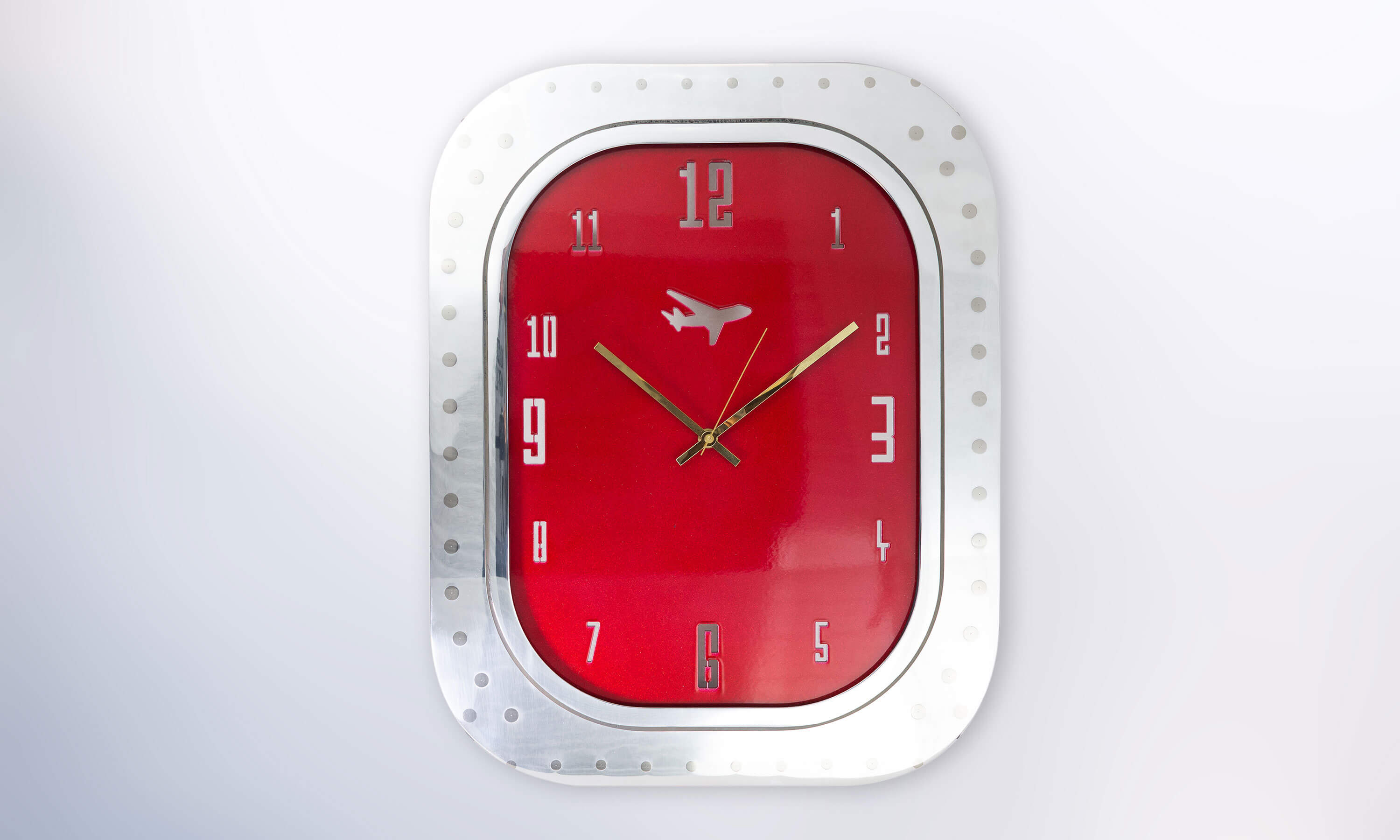 BOEING 747 WINDOW CLOCK - RED - Plane Industries