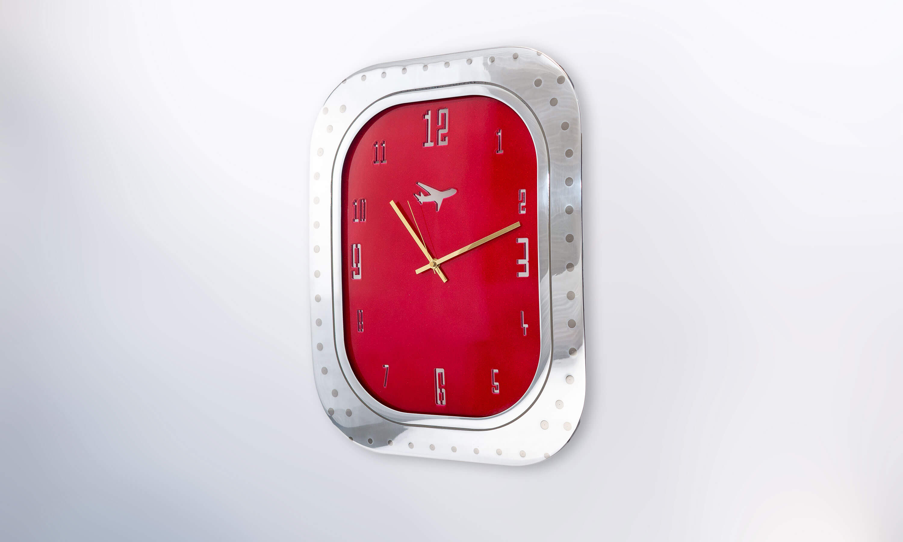 BOEING 747 WINDOW CLOCK - RED - Plane Industries