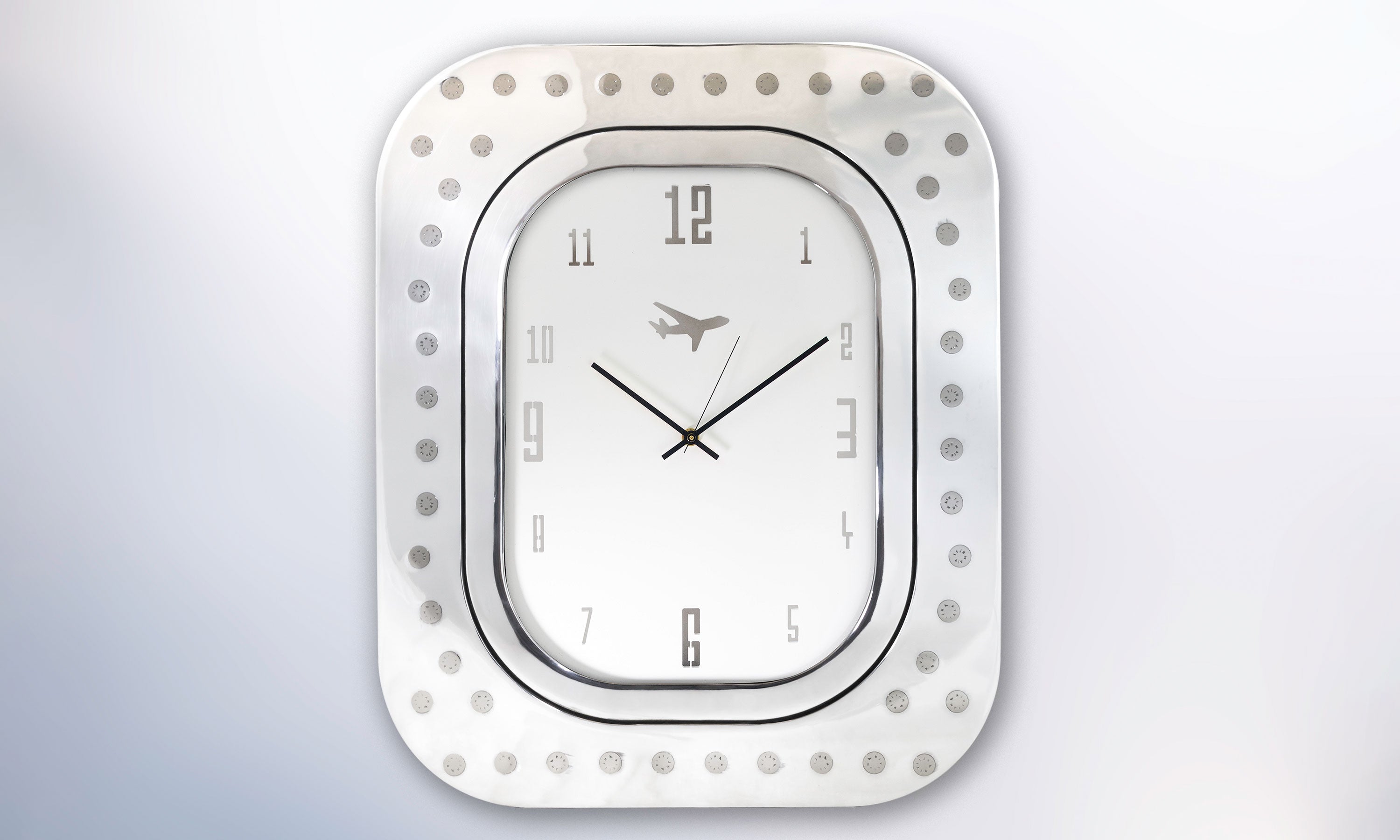 BOEING 747 WINDOW CLOCK - OVER WING - WHITE - Plane Industries